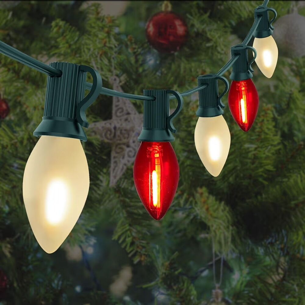 C7 LED Christmas Lights Red/White NEW